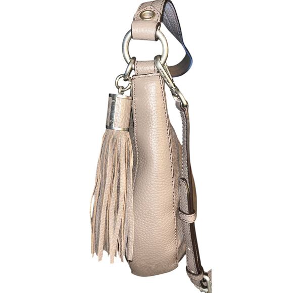 Michael Kors Brooklyn Grommet Leather Taupe Hobo Convertible Bag Authenticated - Picture 3 of 10